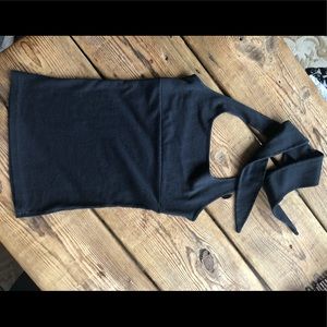 Black halter tie neck size s